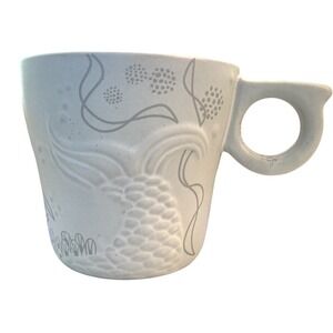 Starbucks 12oz Mug‎ Gray Mermaid Pineapple Embossed Textured Coffee Cup